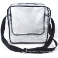 Transparent Clear PVC tote bag with long shoulder strap